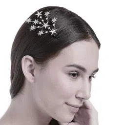 Watch junction Women Set of 2 Branches Shape Embellished Alligator Hair Clip image 2