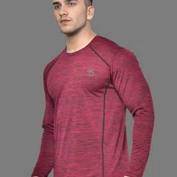 HRX by Hrithik Roshan Men Self Design Round Neck T-shirt image 2