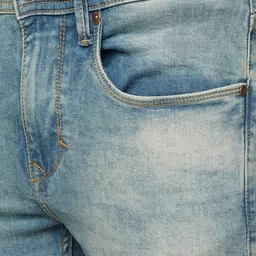 JADE BLUE Men Mid-Rise Slim Fit Mildly Distressed Heavy Fade Stretchable Jeans image 2