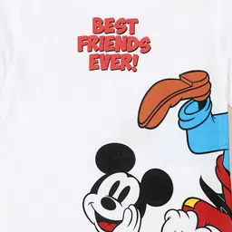 Kids Ville Boys Pack of 2 Mickey & Friends Printed Pure Cotton Round Neck Tshirt image 4