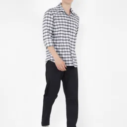 Crimsoune Club Men Classic Slim Fit Gingham Checks Opaque Checked Casual Shirt image 4