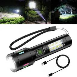 regals choice Type-C Rechargeable Camping Zoomable Search Spotlight Flashlight Torch-picture-12