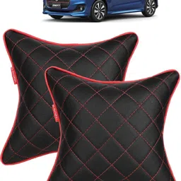 autofit Black, Red Leather Car Pillow Cushion for Maruti Suzuki-picture-33