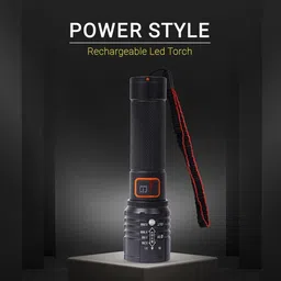 oximus 035 (ZOOMABLE LED Metal Torch) 4 Modes Flashlight, Super Bright Cree T6 LED Torch image 3