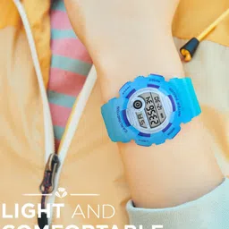 CARLINGTON Junior Kids Printed Digital Multi Function Watch Junior 9121 Blue image 3