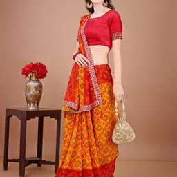 DIVASTRI Bandhani Poly Georgette Bandhani Saree image 2