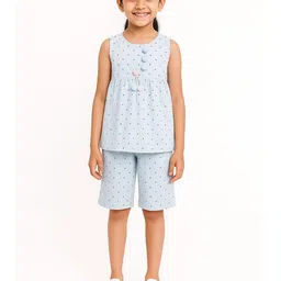 POP STREET KIDS Girls Printed Sleeveless Top With Shorts-picture-41