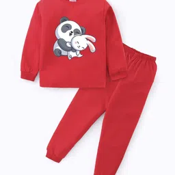 BLUSHES Kids Printed Pure Cotton Night Suit-image-79