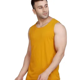 SLOWLORIS Men Pack of 2 Printed & Solid Bio-Wash Combed Cotton Innerwear Vests image 5