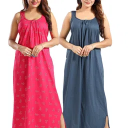 Inner Beats Pack Of 2 Cotton Blend Nightdress-picture-14