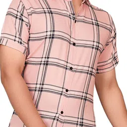 Metronaut Men Regular Fit Spread Collar Buffalo Checked Casual Shirt image 4