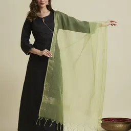 Dupatta Bazaar Striped Organza Dupatta-picture-22
