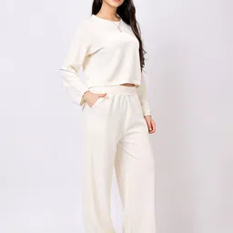 Stem Rope Round Neck T-Shirt With Trouser Co-Ords image 3