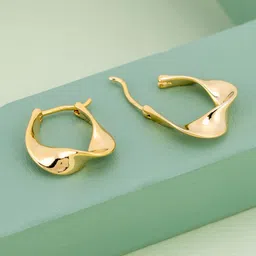 Kushal's Fashion Jewellery Gold-Plated Contemporary Hoop Earrings-picture-23