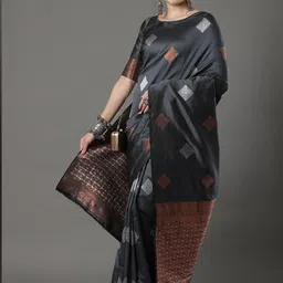 CaniBani Zari Silk Blend Handloom Banarasi Saree image 2