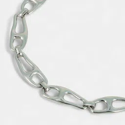SOHI Silver-Plated Pavement-Link Minimal Necklace Chain image 4