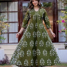 PARTHVI Women Floral Printed Floral Anarkali Kurta-image-56