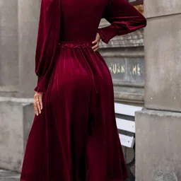 StyleCast Ruffles Cuffed Sleeves Fit & Flare Dress image 2