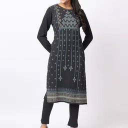 KEIKO Geometric Indie Prints Jacquard Anarkali Kurta image 1