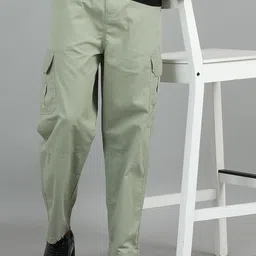 SILISOUL Men Relaxed Loose Fit Cargos Trousers-image-75