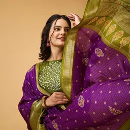 Panzora Woven Design Kanjeevaram Saree With Unstitched Blouse Piece image 2