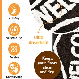 Kuber Industries 6Pcs Coffee Brown Printed Rectangle Anti Skid Doormats image 5