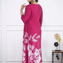 Moda Rapido Women Floral Printed Pleated Kurta with Trousers & With Dupatta image 2