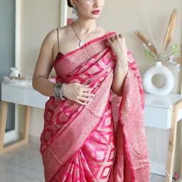 Style Drawer Woven Design Zari Pure Cotton Handloom Kanjeevaram Saree image 4