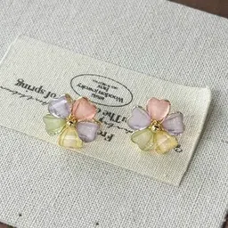 Tiso Korean Crystals & Beads Studded Floral Shaped Studs image 4