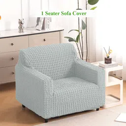 HOKIPO Grey 280 GSM Anti Slip Sofa Cover With Arms-picture-41