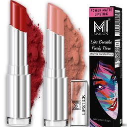 MI FASHION Set Of 2 Creamy Matte Bullet Lipstick - 3.5 g Each - Cherrywood & Nude Tude-picture-5