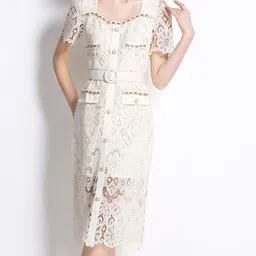 JC Collection Women Floral Embroidered A-Line Dress image 4