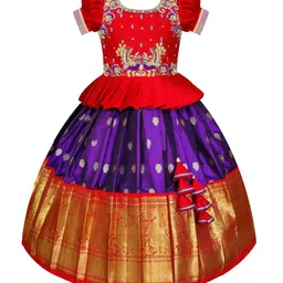 Wommaniya Impex Girls Embroidered Thread Work Ready to Wear Lehenga &-picture-27