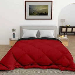CHICERY Red & Black Microfiber AC Room Single Bed Comforter-image-62