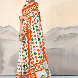 KALINI Colourblocked Designer Block Print Saree image 5