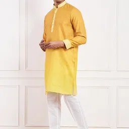 Satwaa Dyed Ombre Technique Mandarin Collar Cotton Straight Kurta image 4