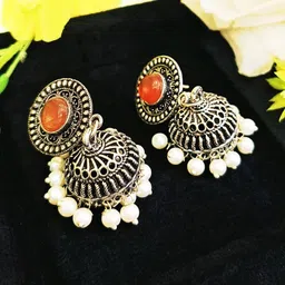 UrbanLuk Circular Jhumkas Earrings image 3