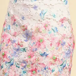 Global Republic Lace Embroidered Pure Cotton Top & Skirt Co-Ord Set image 3