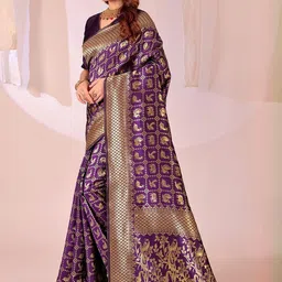 Moda Rapido Woven Design Zari Silk Cotton Kanjeevaram Saree image 5