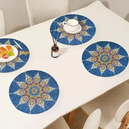 Yellow Weaves 6-Pcs Blue & White Printed Table Placemats image 4