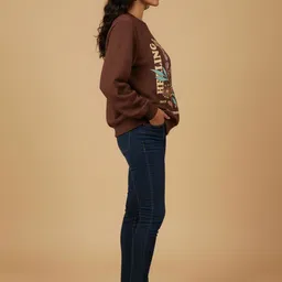 The Roadster Lifestyle Co Floral Printed Oversized Round Neck Full Sleeve Sweatshirt image 5