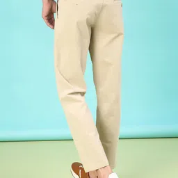 V-Mart Men Solid Twill Mid-Rise Regular Fit Chinos Trousers image 2