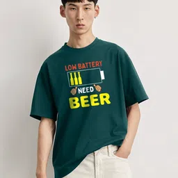 TOGS & TERRE Men Typography Printed Round Neck Cotton Oversized T-shirt-picture-23