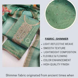 TAVAS Embroidered Sequinned Unstitched Dress Material image 4