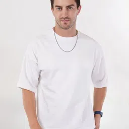 URBANICE Men Solid Round Neck Cotton Oversized T-shirt-picture-18