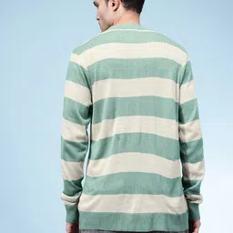 glitchez Striped Relaxed Longline Knitted Pullover image 3