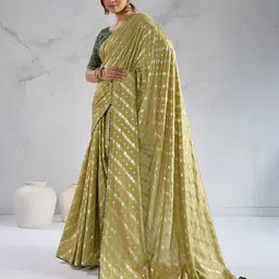 PBS PRINTS Leheriya Printed Gotta Patti Saree image 3