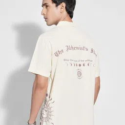 7 Alt by Pantaloons Typography Printed Spread Collar Casual Shirt image 2