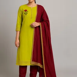 Silakaari Embroidered Pure Cotton Unstitched Dress Material-picture-17