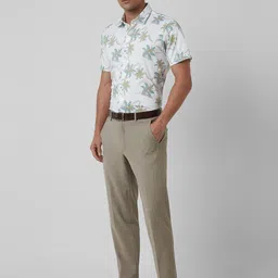 van heusen V Dot Men Slim Fit Spread Collar Floral Printed Cotton Formal Shirt image 4